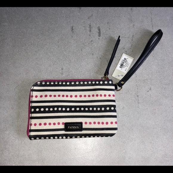 Fossil Handbags - Fossil Eliza Wristlet Wallet Pink Dots New